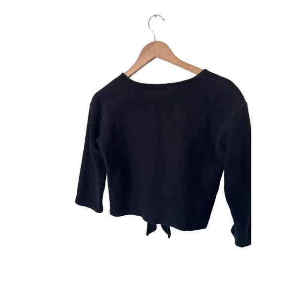 Texture and Thread x Madewell Black 3/4 Sleeve Tie Front Blouse Size XS - Picture 7 of 13